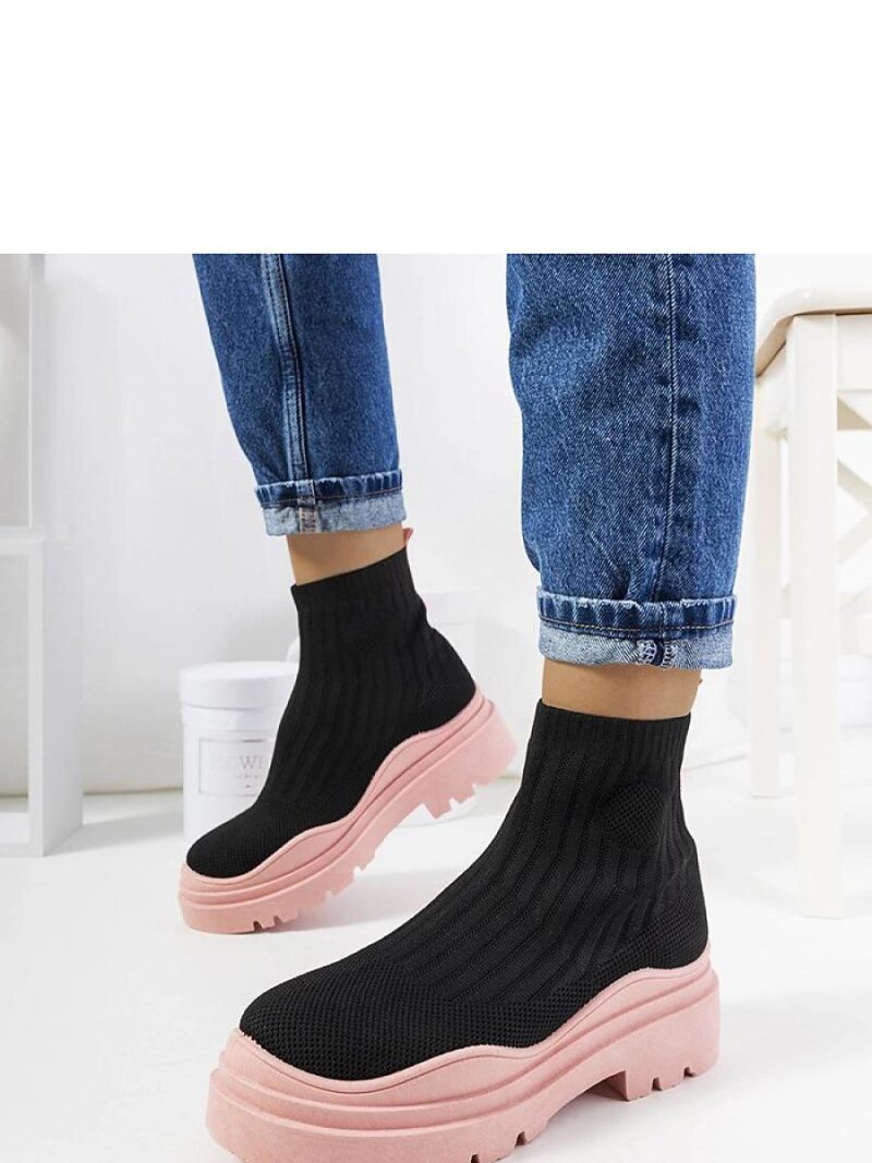 Czarno różowe wysokie sneakersy Marks - Solea