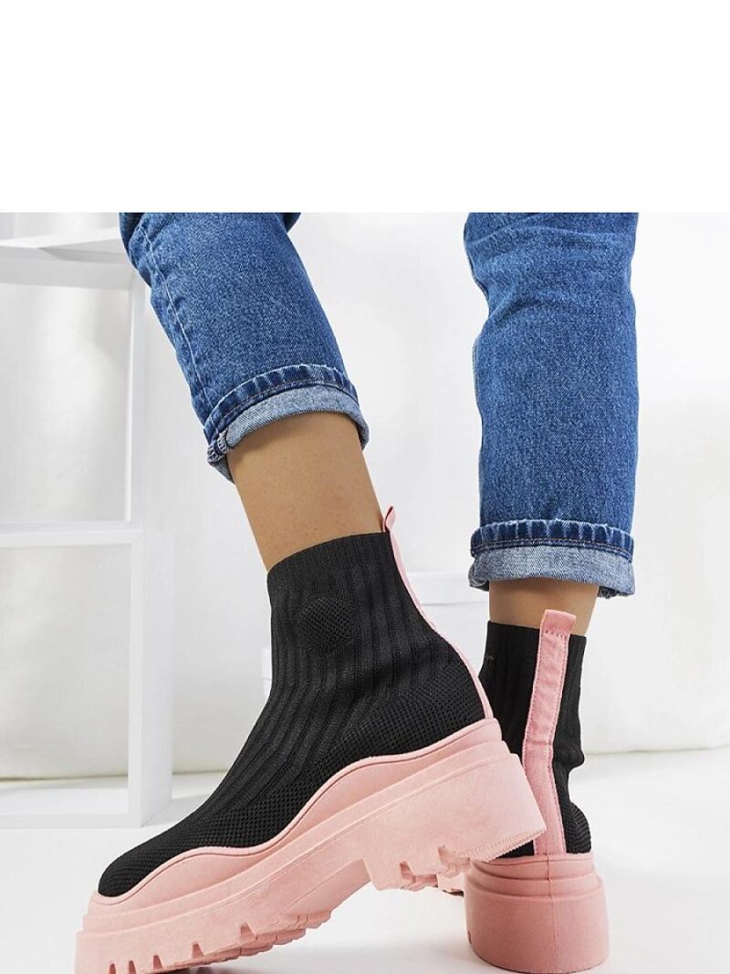 Czarno różowe wysokie sneakersy Marks - Solea - obrazek 3