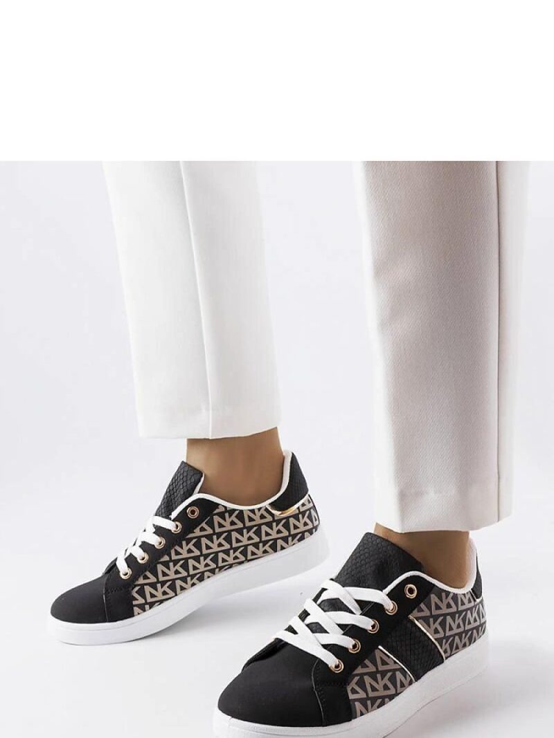Czarne sneakersy zdobione monogramem Bolduc - Solea