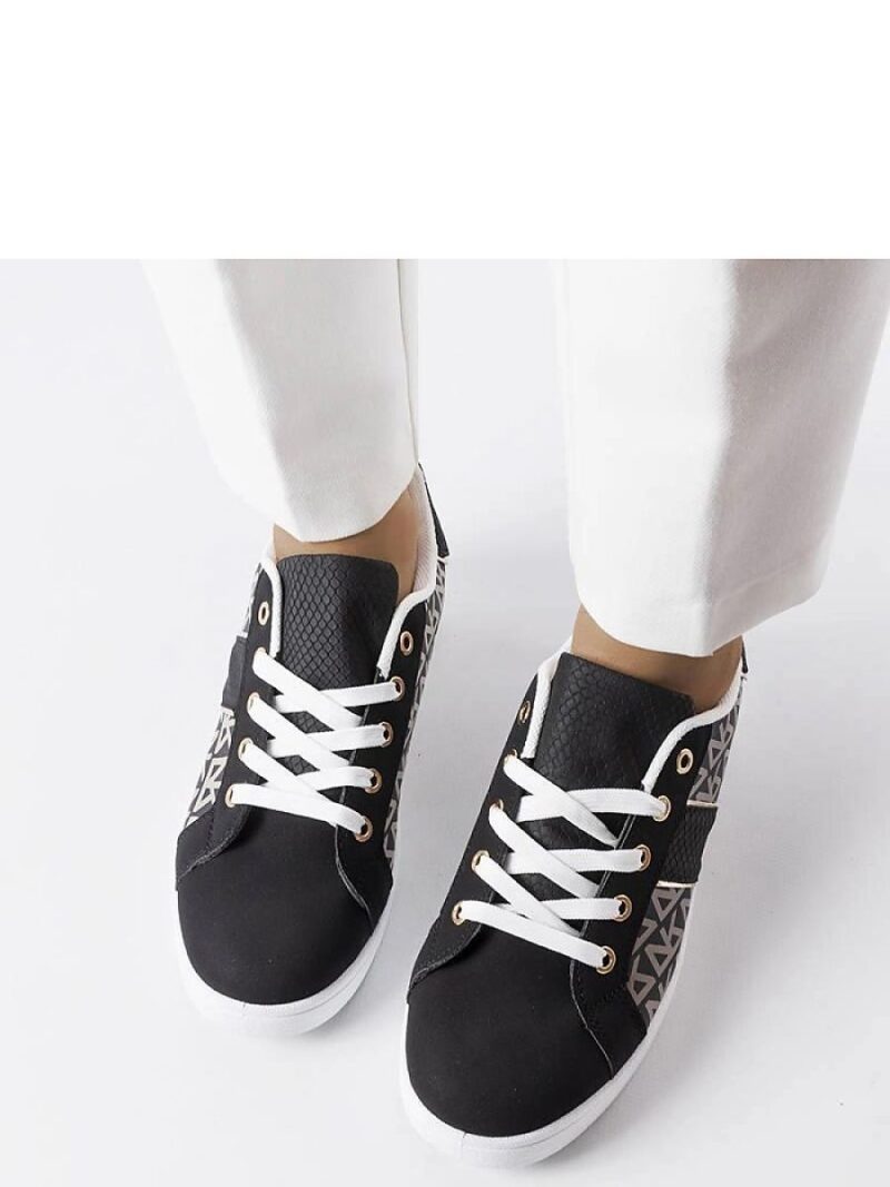 Czarne sneakersy zdobione monogramem Bolduc - Solea - obrazek 3