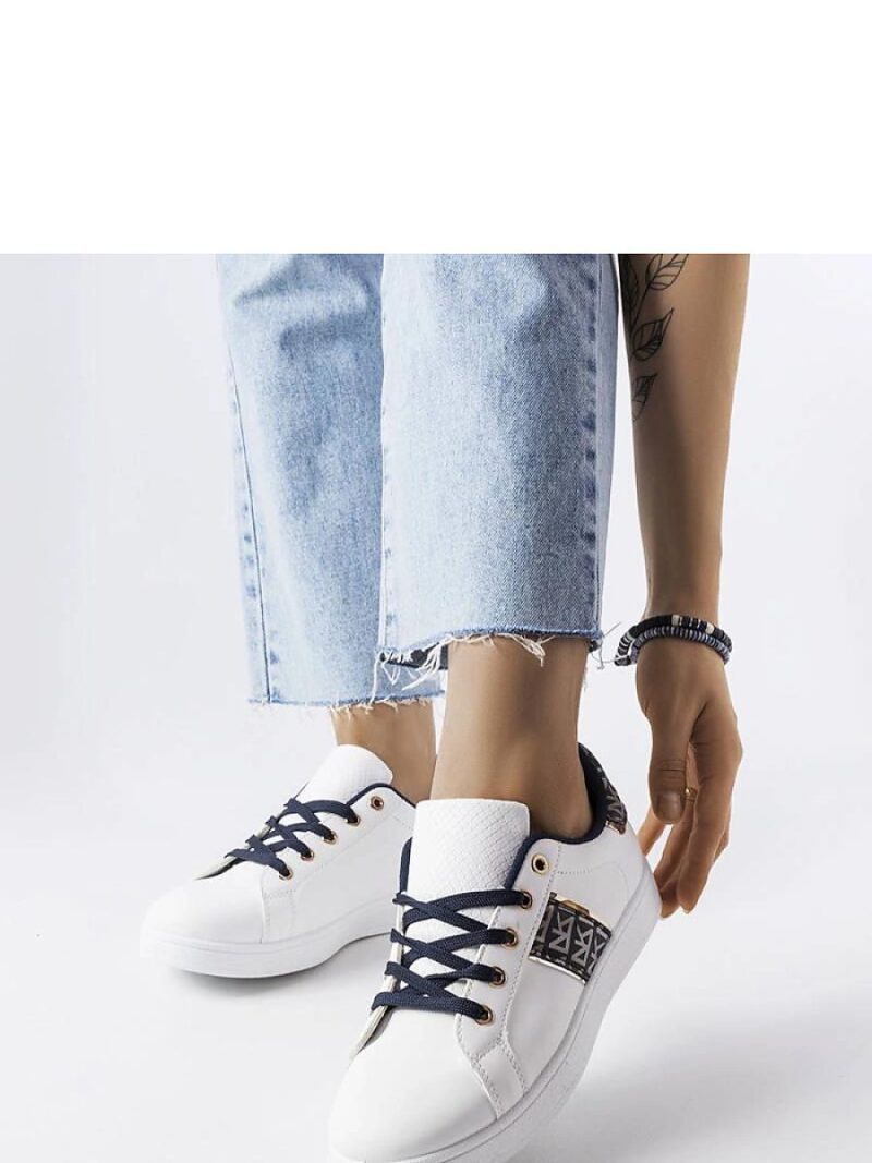 Białe sneakersy ze zdobioną cholewką Sauriol - Solea - obrazek 2