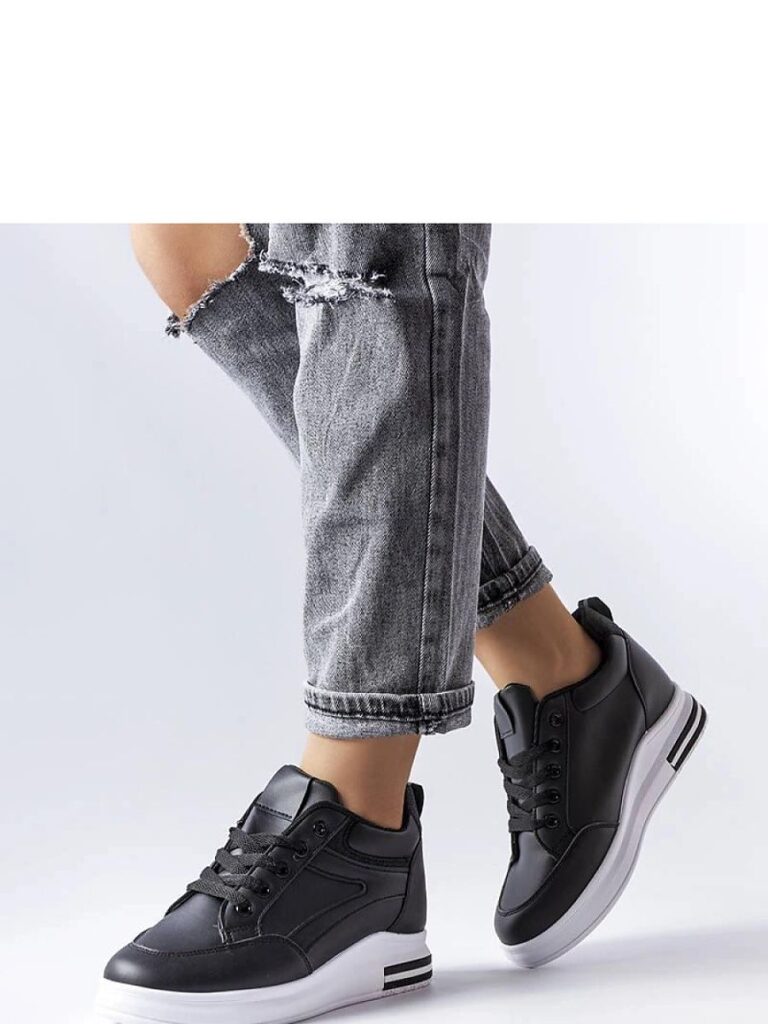 Czarne sneakersy z brokatem Bonevil - Solea