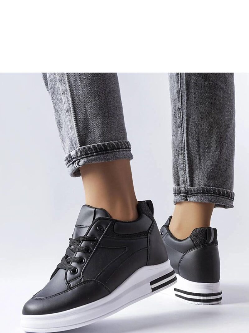 Czarne sneakersy z brokatem Bonevil - Solea - obrazek 2
