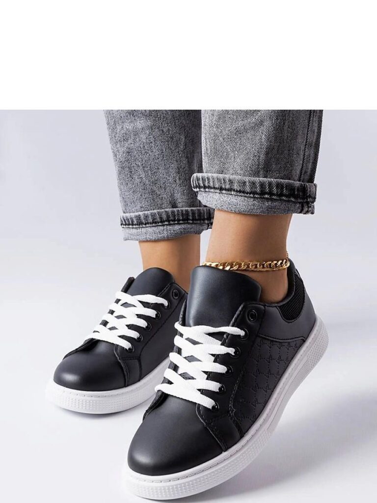 Czarne sneakersy z tłoczeniem Dreux - Solea