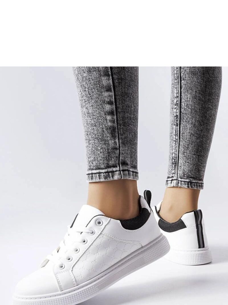 Biało-czarne sneakersy z tłoczeniem Dreux - Solea - obrazek 2