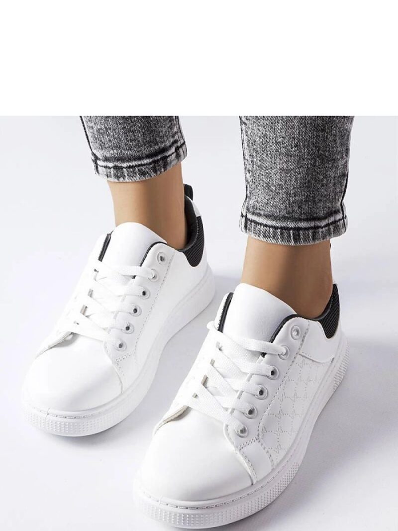Biało-czarne sneakersy z tłoczeniem Dreux - Solea - obrazek 3