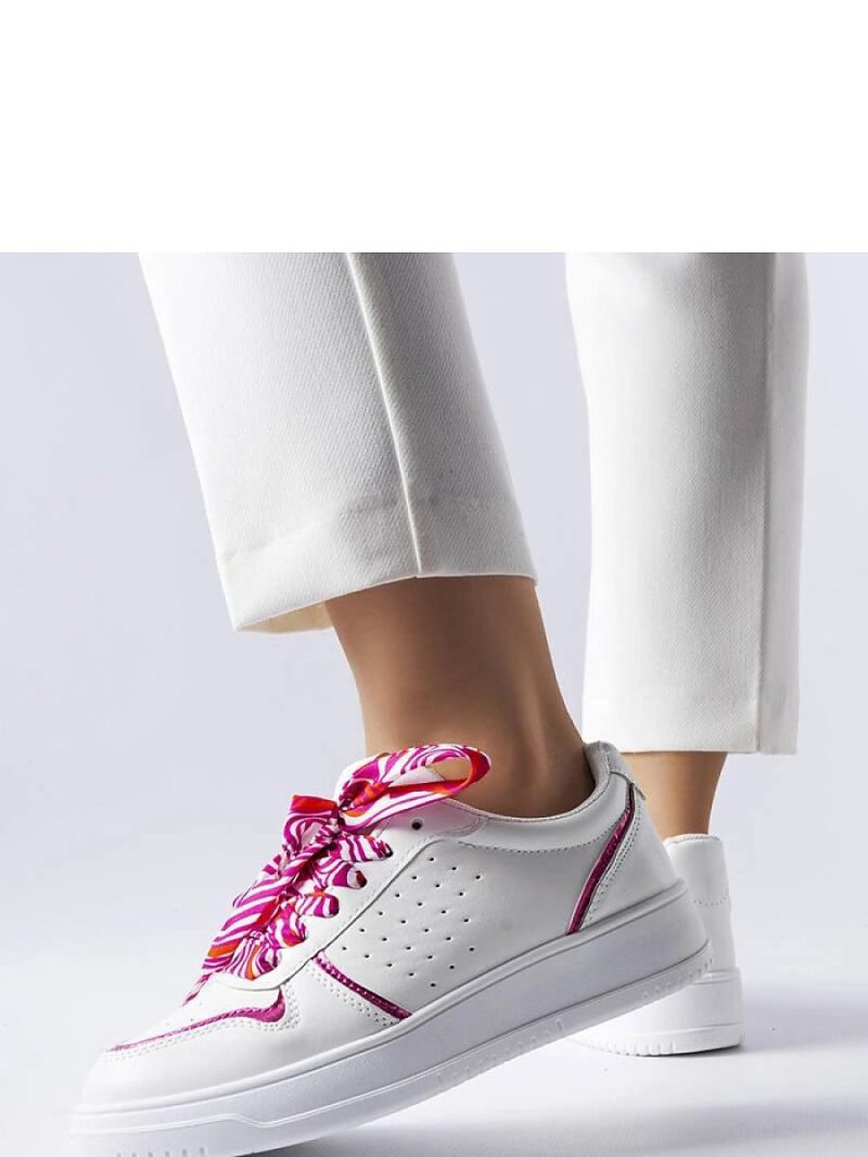 Białe sneakersy wiązane wstążką Pryor - Solea - obrazek 2