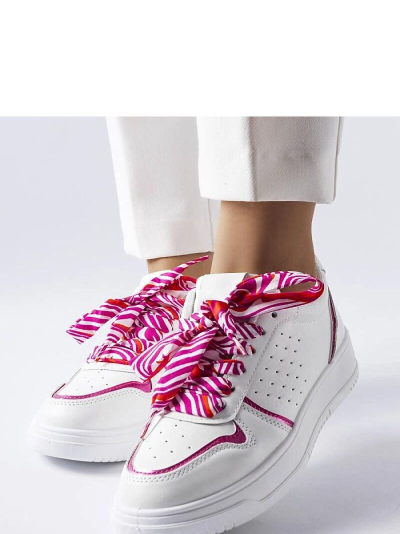 Białe sneakersy wiązane wstążką Pryor - Solea - obrazek 3