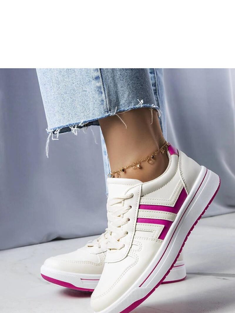 Kremowe sneakersy z różowymi wstawkami Olympia - Solea - obrazek 3
