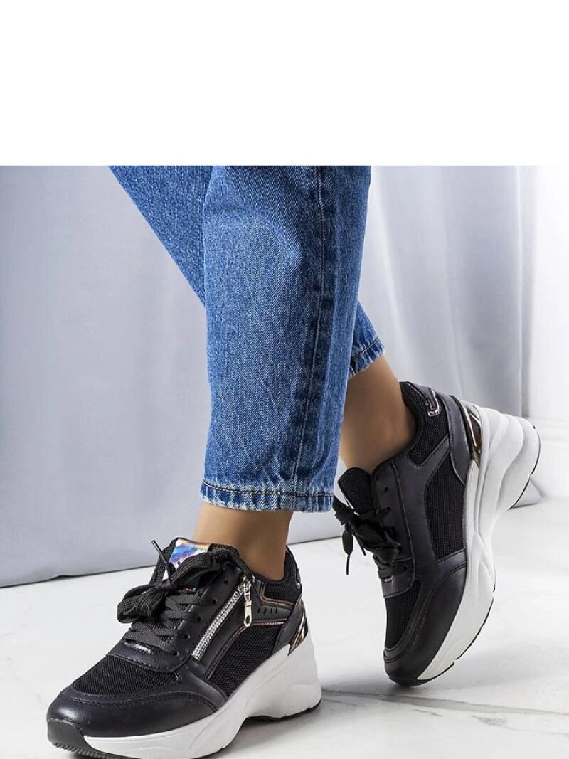 Czarne sneakersy na koturnie Stacey - Solea
