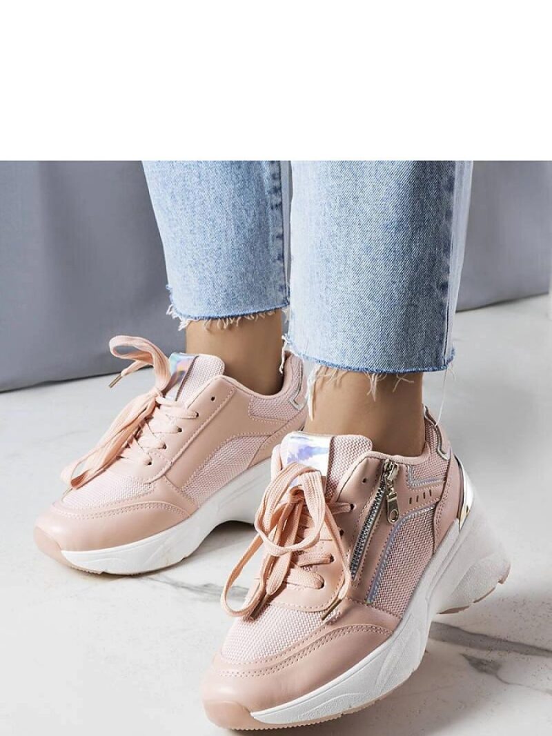 Różowe sneakersy na koturnie Stacey - Solea - obrazek 2