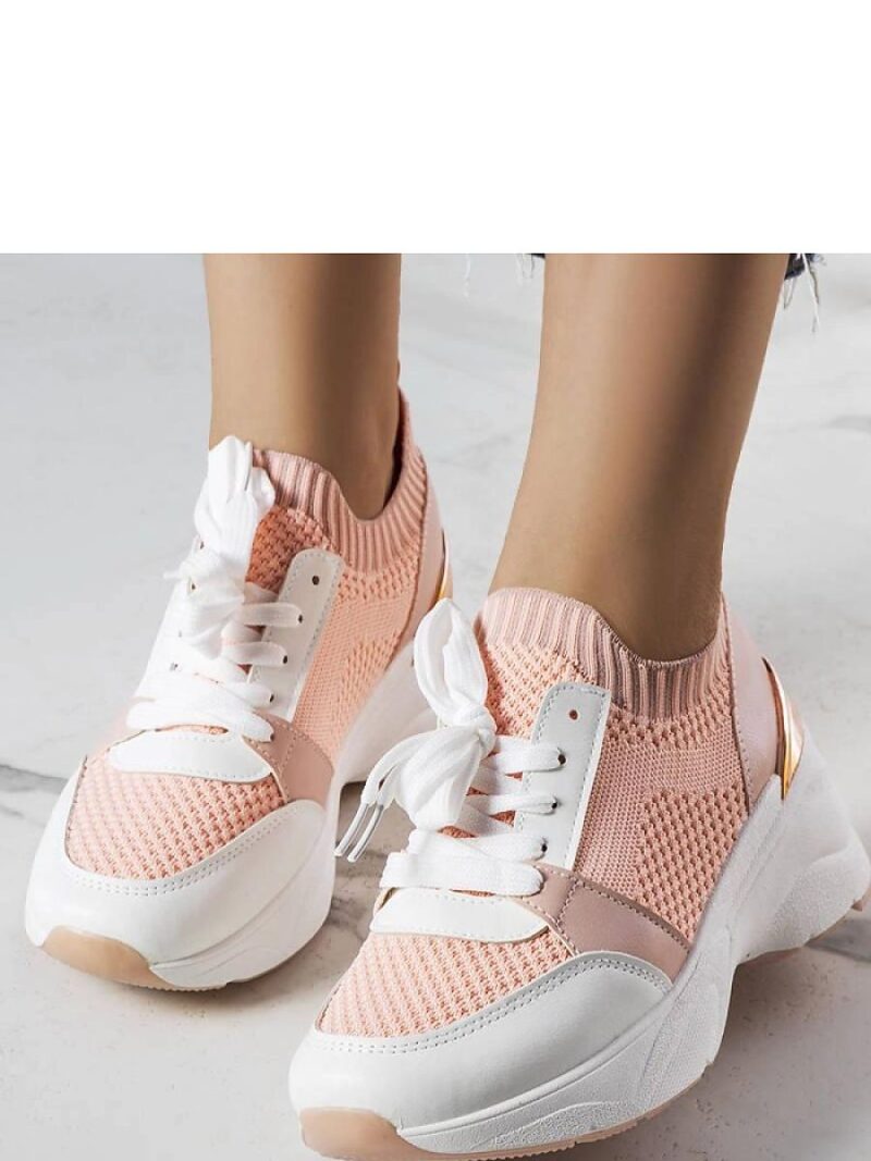 Różowe sneakersy na koturnie Ann - Solea - obrazek 2
