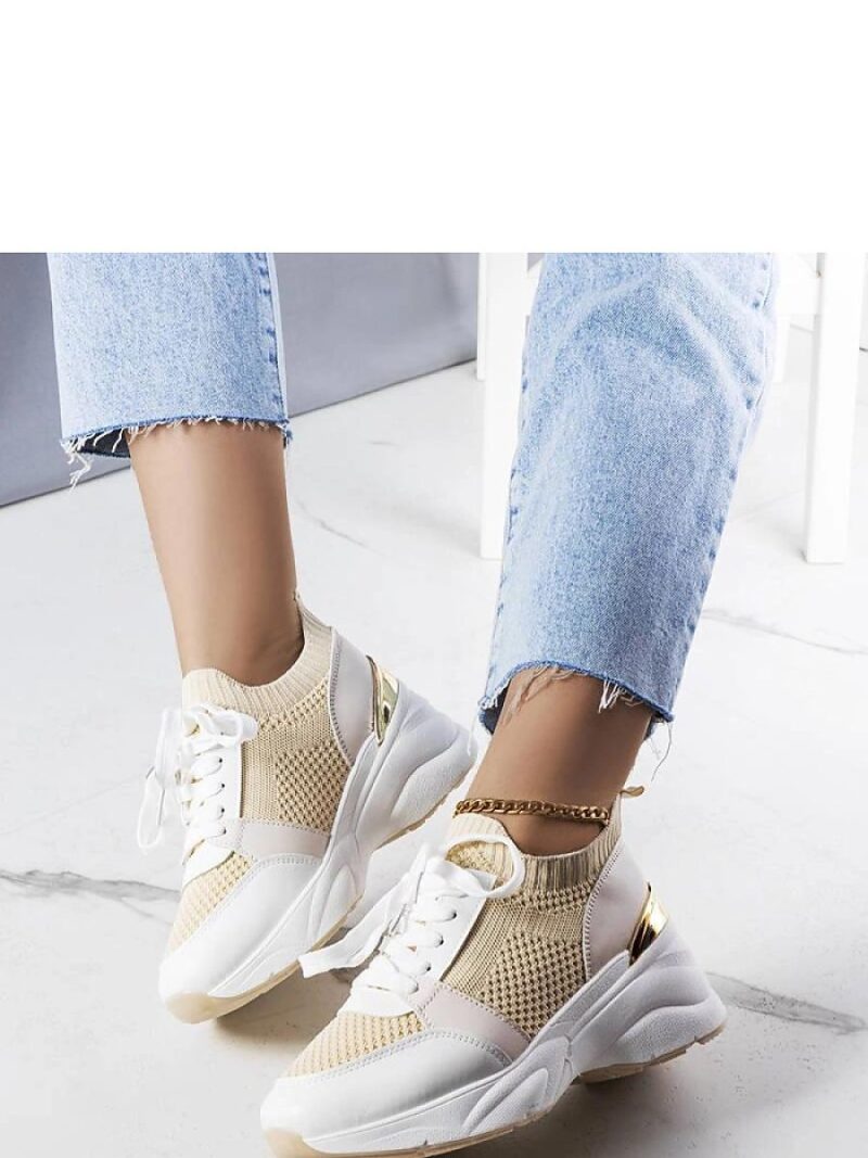 Beżowe sneakersy na koturnie Ann - Solea - obrazek 2