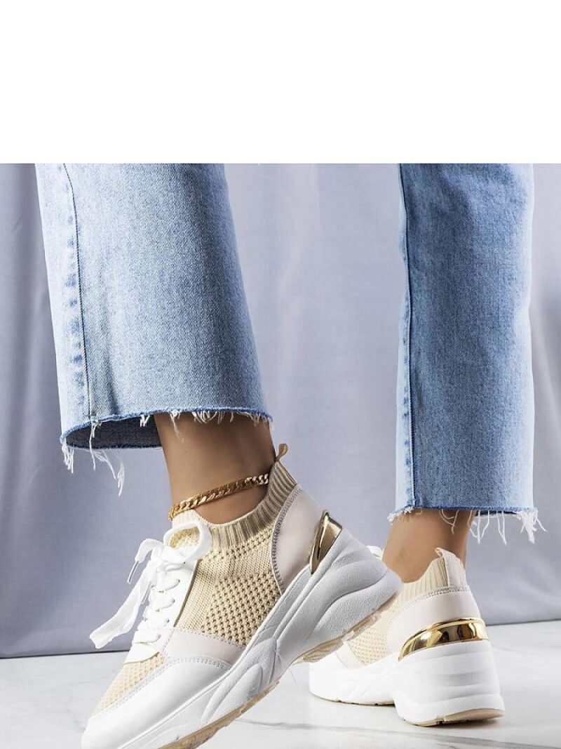 Beżowe sneakersy na koturnie Ann - Solea - obrazek 3