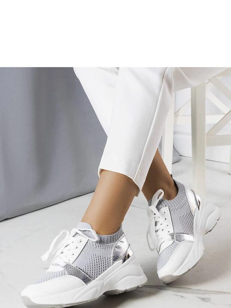 Szare sneakersy na koturnie Ann - Solea