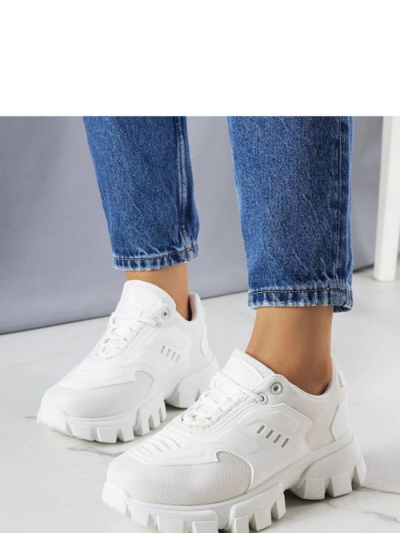 Białe sneakersy na masywnej podeszwie Inez - Solea