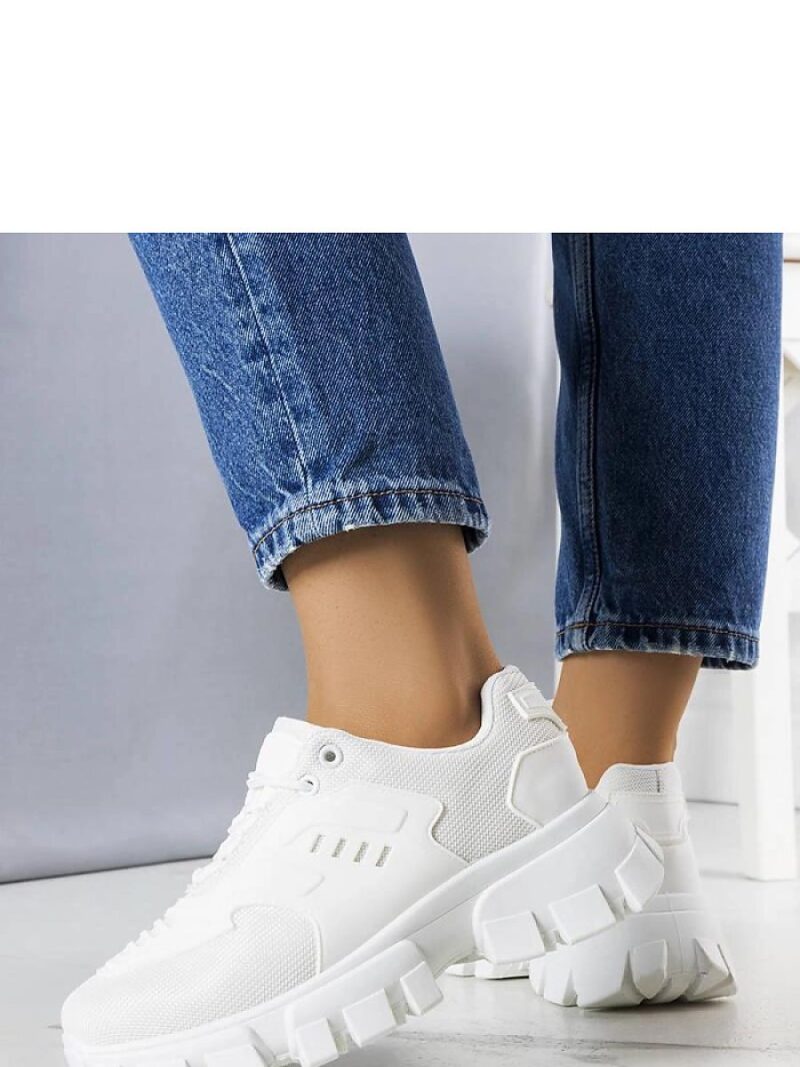 Białe sneakersy na masywnej podeszwie Inez - Solea - obrazek 3