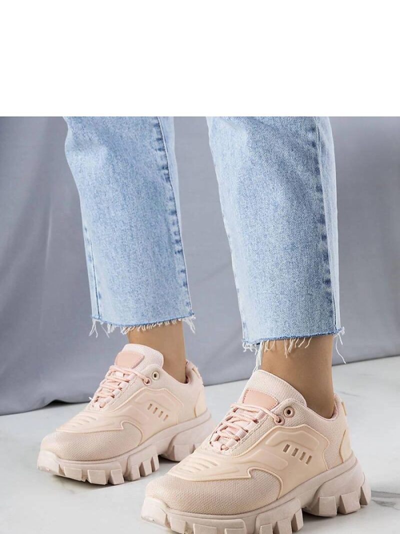 Różowe sneakersy na masywnej podeszwie Inez - Solea - obrazek 2