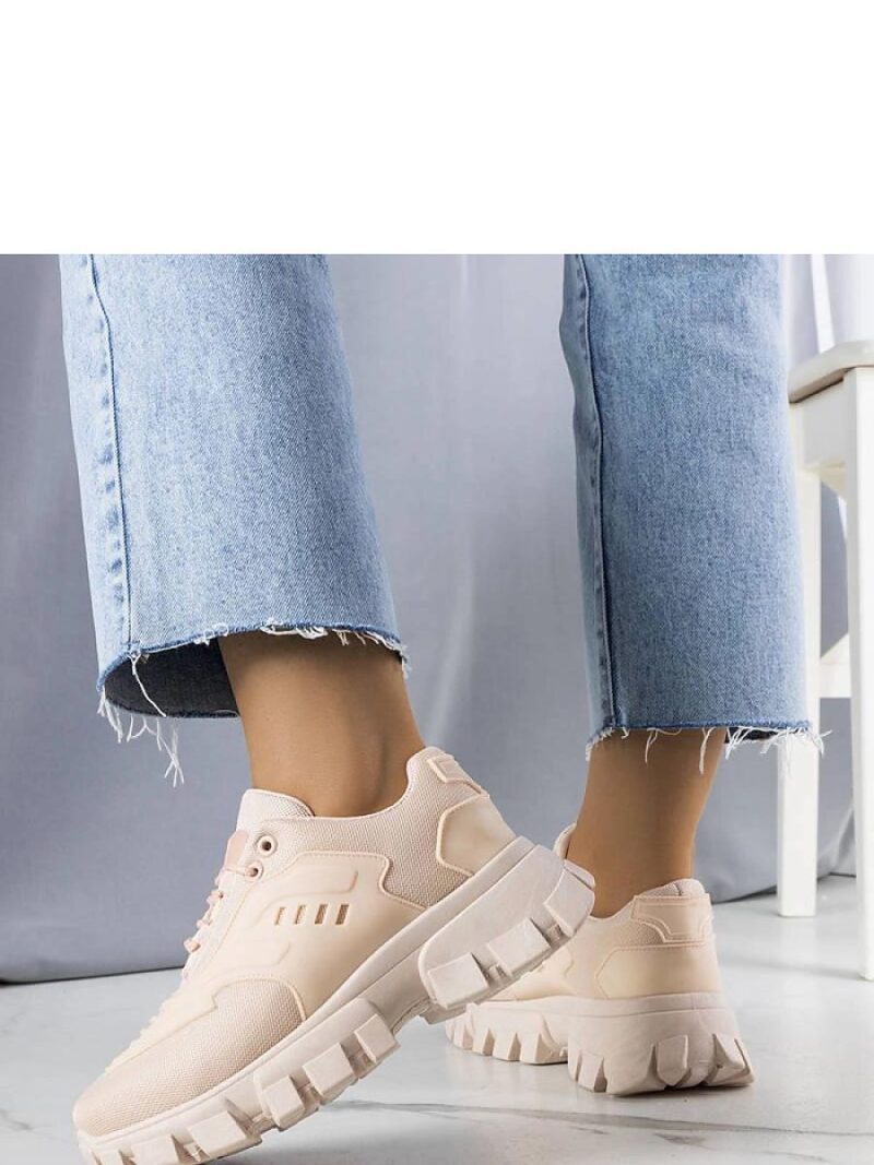 Różowe sneakersy na masywnej podeszwie Inez - Solea - obrazek 3