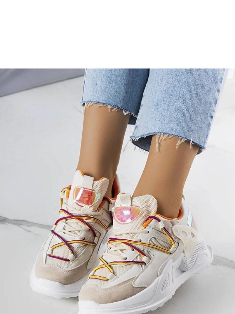 Beżowe sneakersy z łączonych materiałów Traci - Solea - obrazek 2
