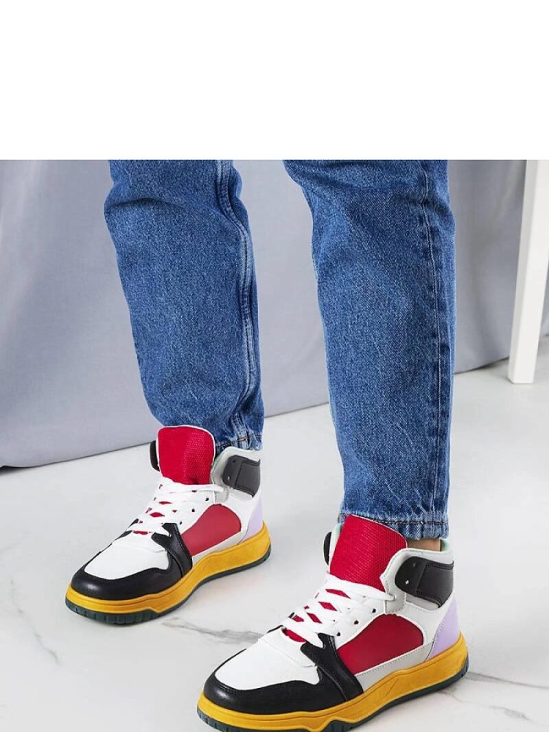 Czarno-czerwone sneakersy za kostkę Elizabeth - Solea - obrazek 2