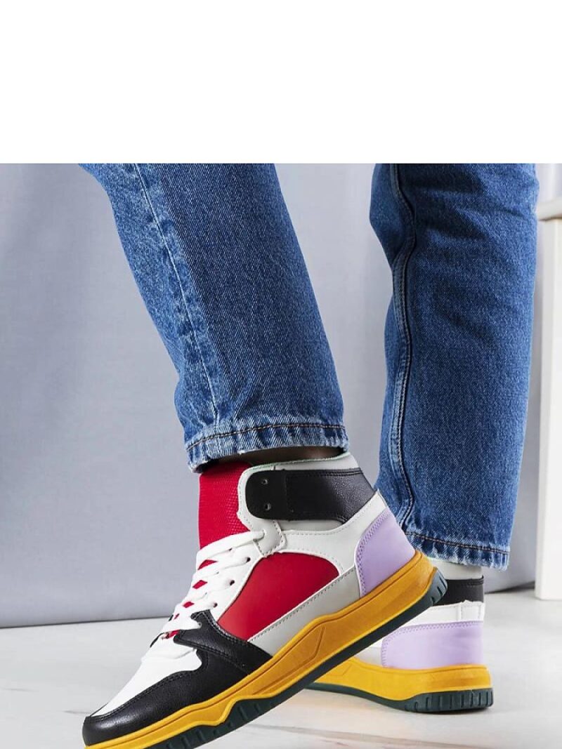 Czarno-czerwone sneakersy za kostkę Elizabeth - Solea - obrazek 3