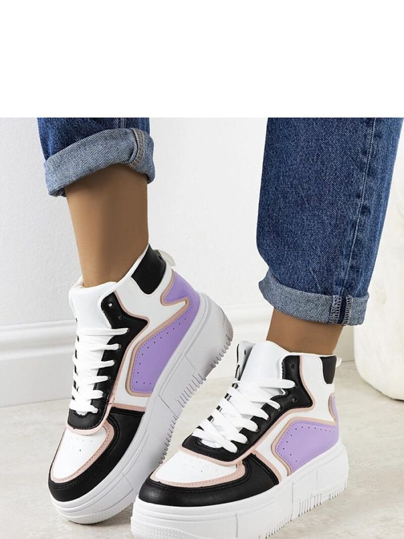 Czarno-fioletowe sneakersy za kostkę Zetta - Solea - obrazek 2