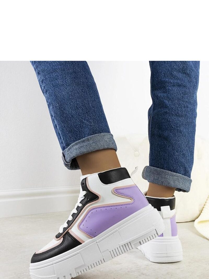 Czarno-fioletowe sneakersy za kostkę Zetta - Solea - obrazek 3
