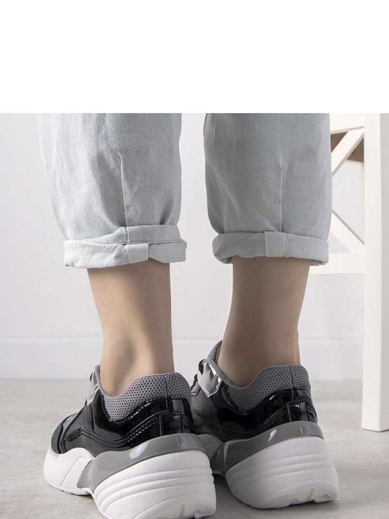 Czarne sneakersy na wysokiej podeszwie Rude - Solea - obrazek 2