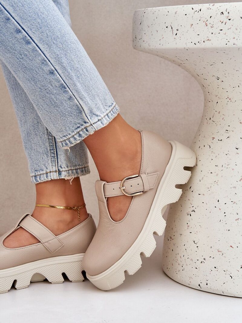 Półbuty Model Zazoo 20183 Beige - Step in style - obrazek 3