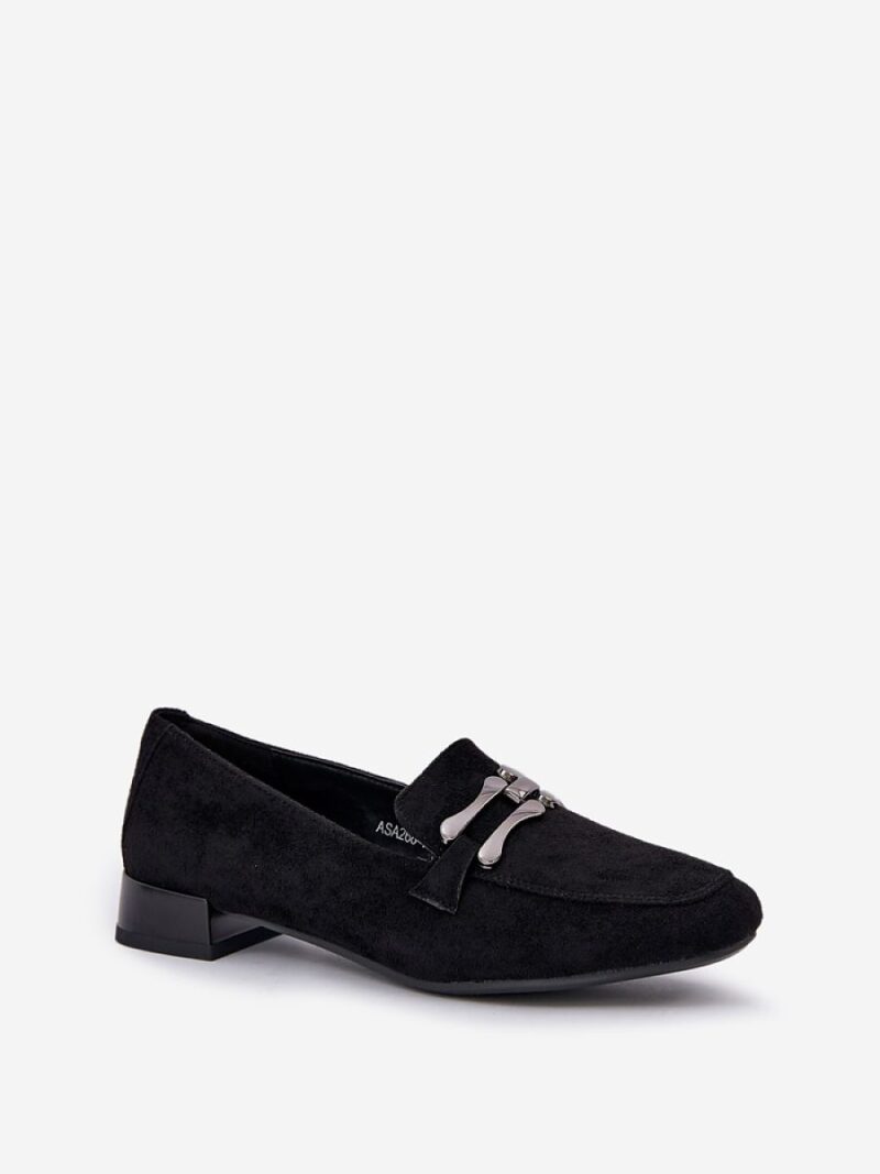 Mokasyny Model Pillitha ASA268-4 Black - Step in style - obrazek 2
