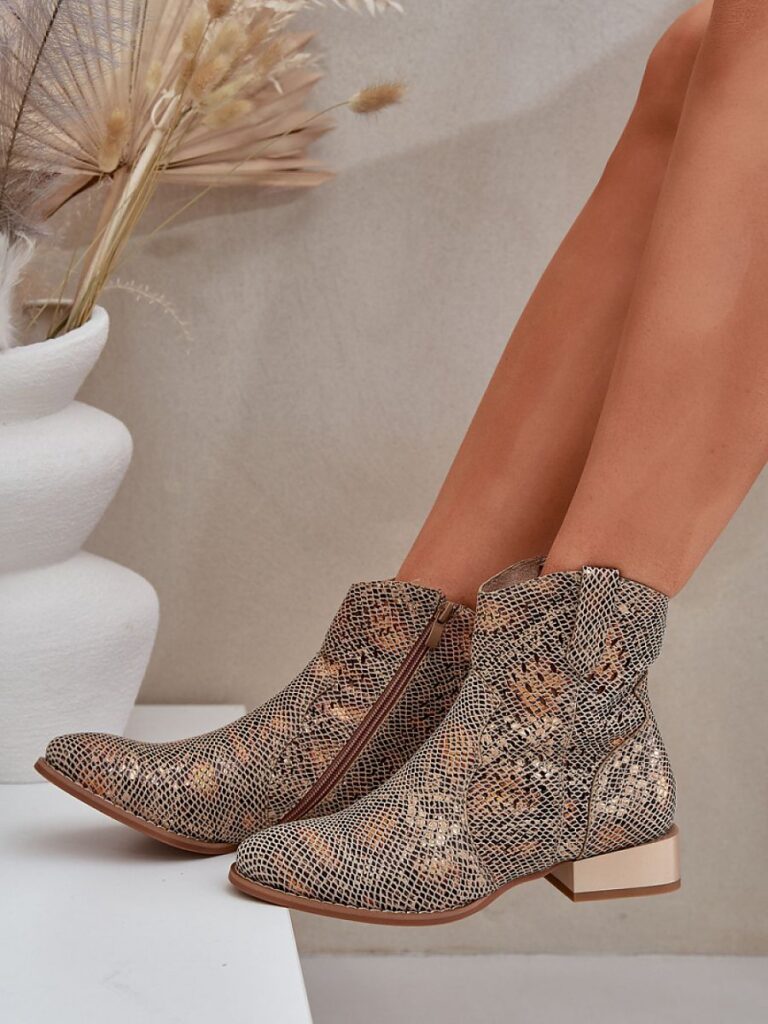 Botki Modele Neliawen ASA197-30 Gold/Wzór - Step in style