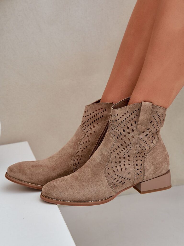 Botki Model Neliawen ASA197-30 Beige - Step in style