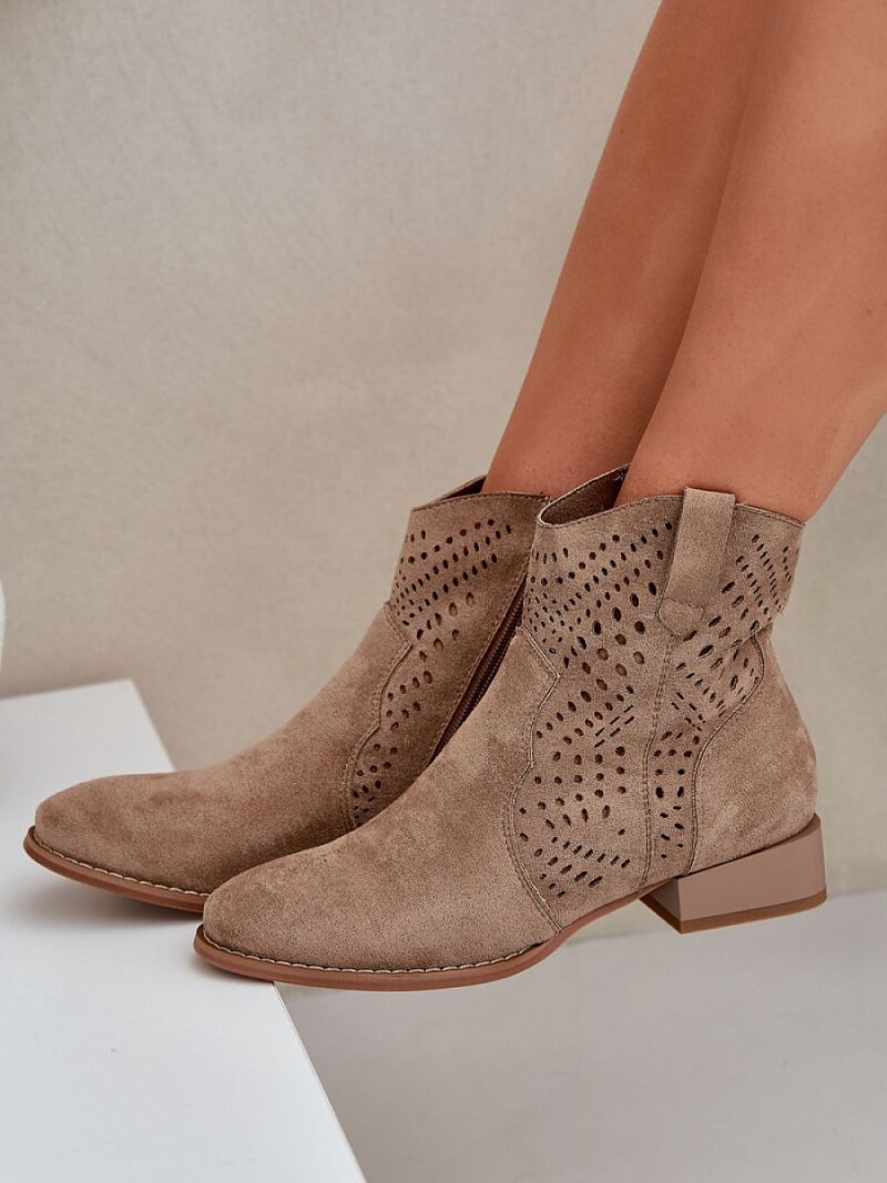 Botki Model Neliawen ASA197-30 Beige - Step in style