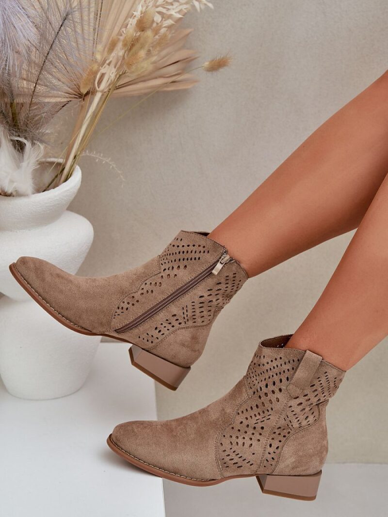 Botki Model Neliawen ASA197-30 Beige - Step in style - obrazek 3
