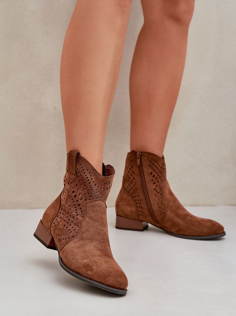 Botki Model Neliawen ASA197-30 Brown - Step in style