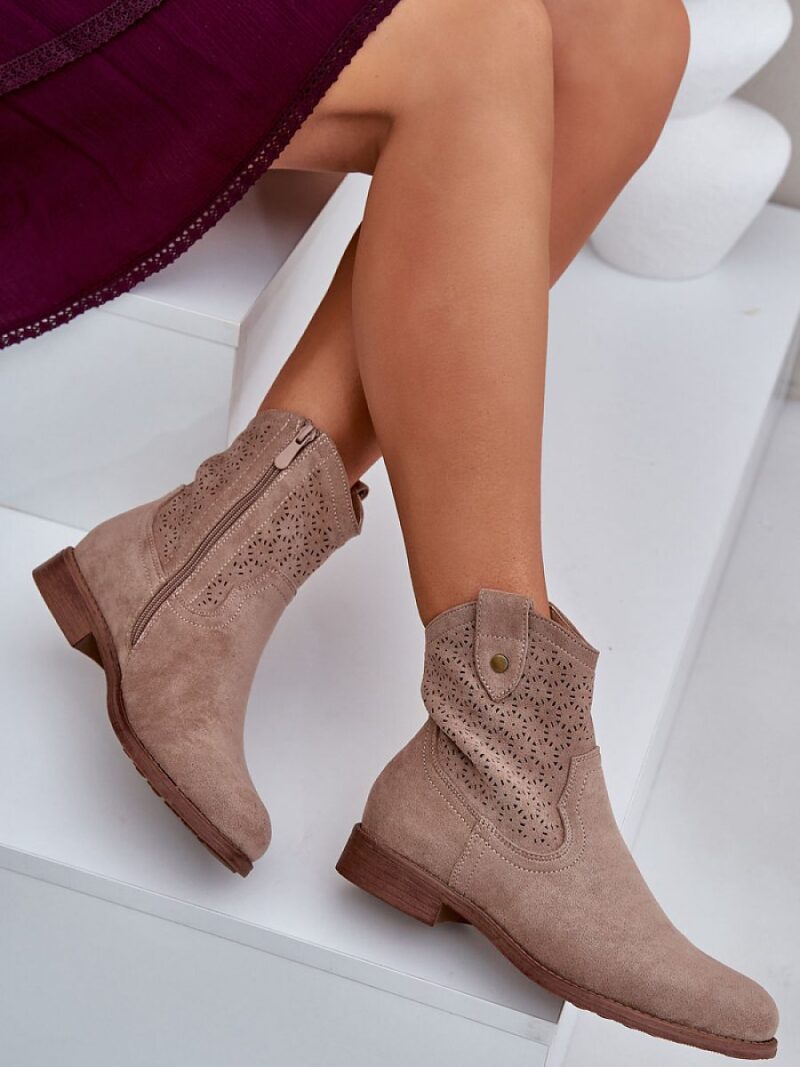 Botki Model S.Barski HY51-063 Beige - Step in style - obrazek 3