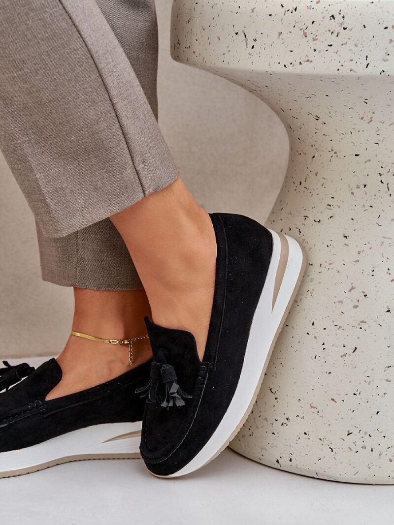 Mokasyny Model Challavia G-55 Black - Step in style - obrazek 3