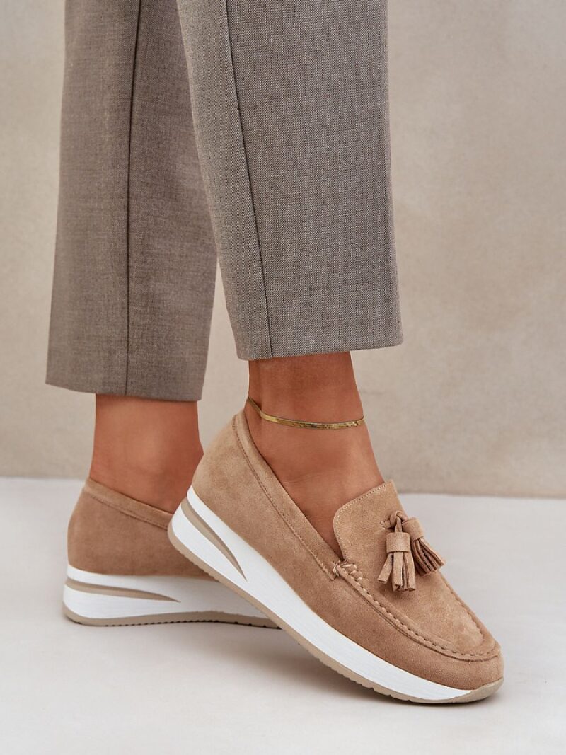 Mokasyny Model Challavia G-55 Beige - Step in style - obrazek 3