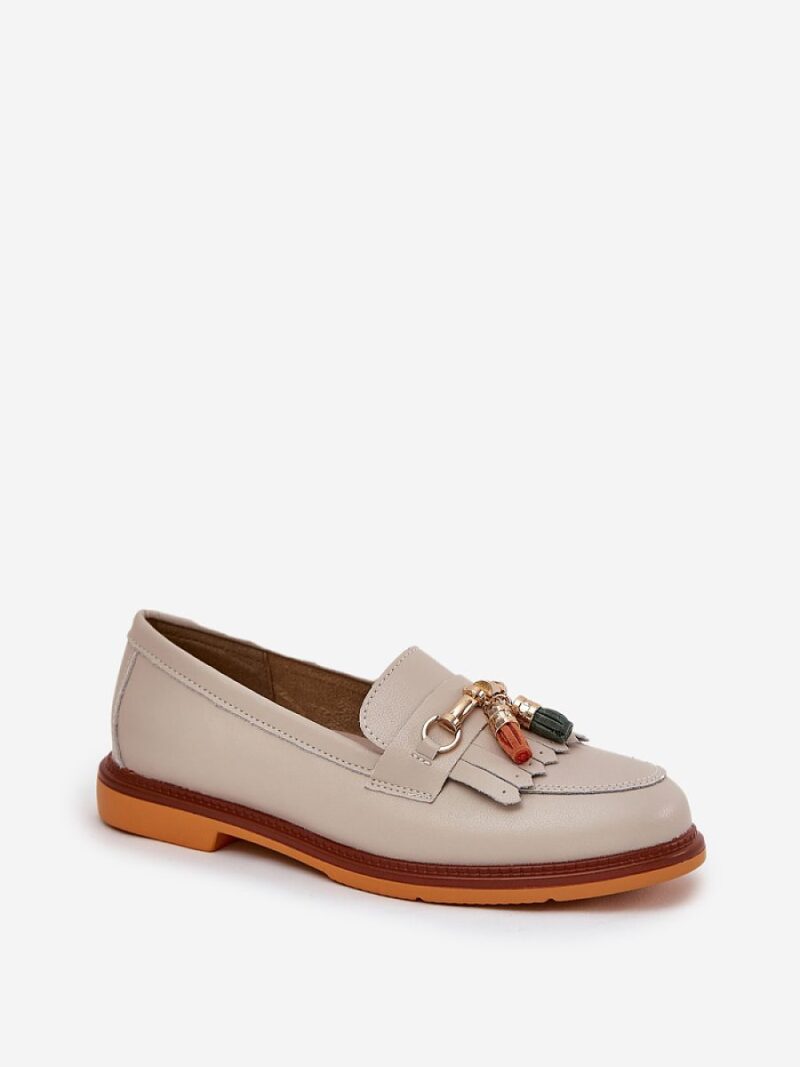 Mokasyny Model S.Barski LR51-768 Beige - Step in style - obrazek 2