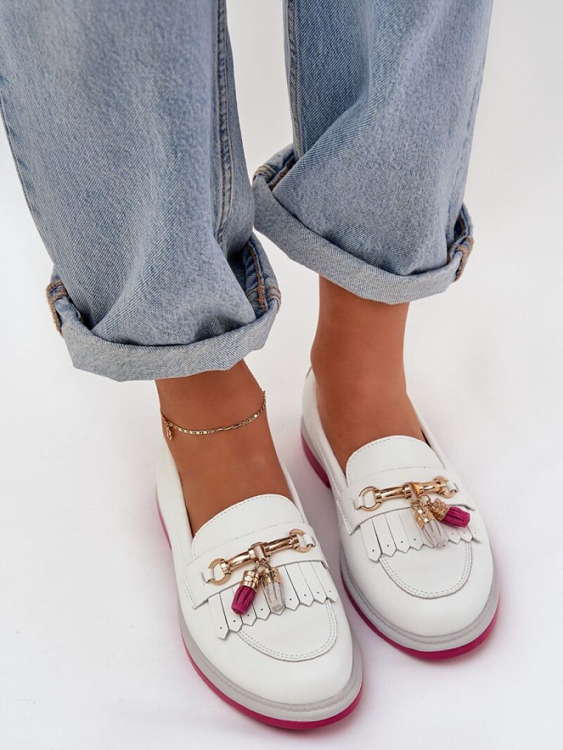 Mokasyny Model S.Barski LR51-768 White - Step in style