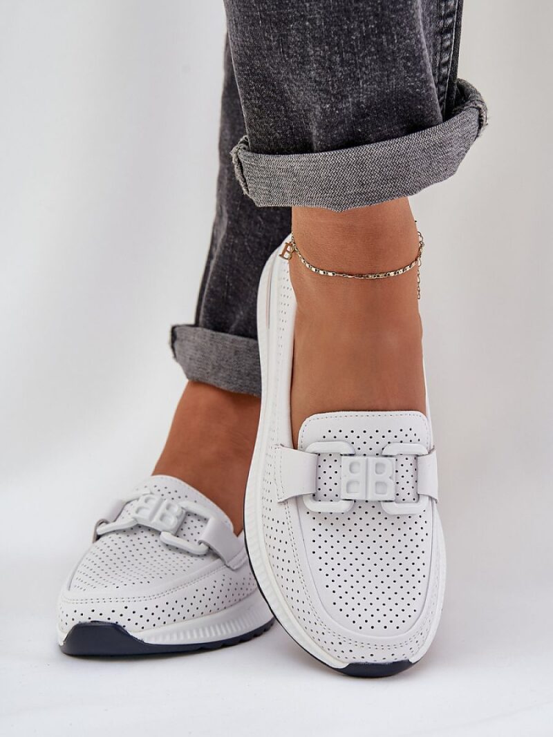 Mokasyny Model S.Barski LR51-556 White - Step in style