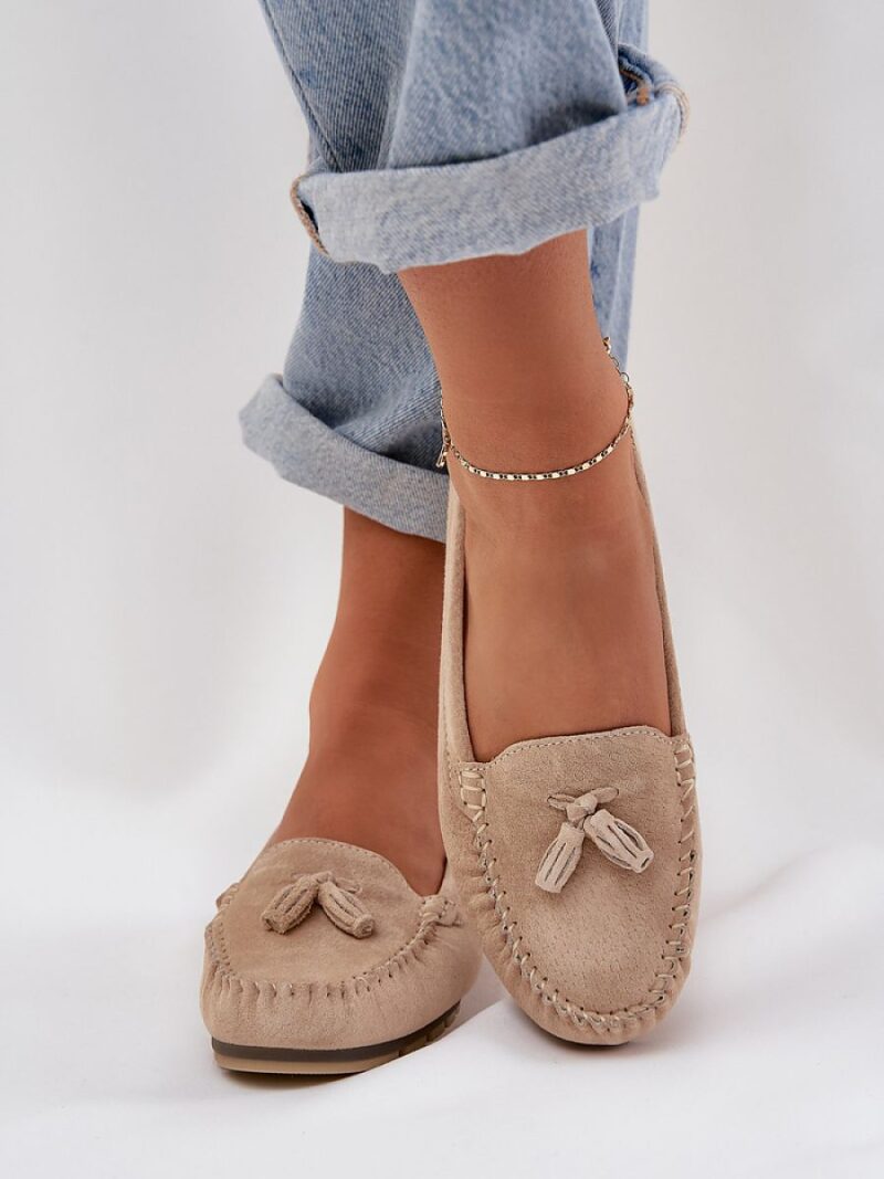 Mokasyny Model S.Barski LR51-548 Beige - Step in style - obrazek 3