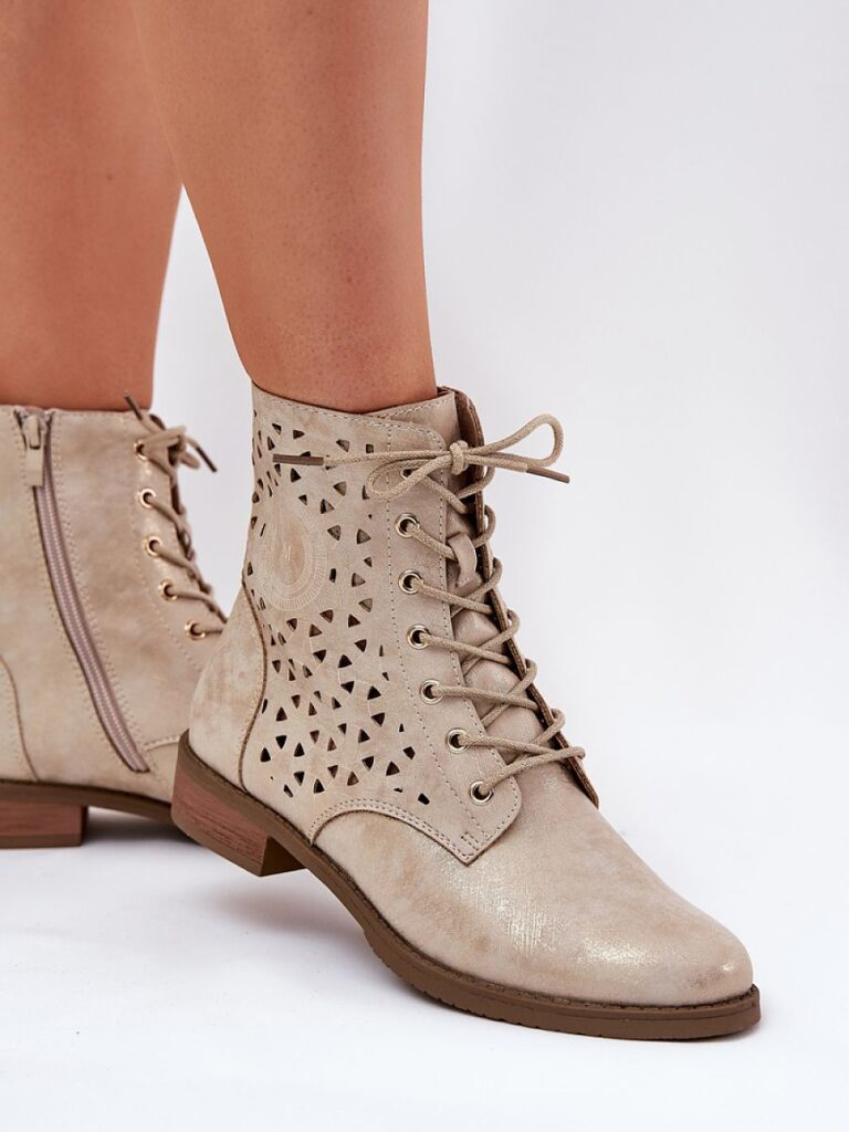 Botki Model Serfina ASA62-116 Gold - Step in style