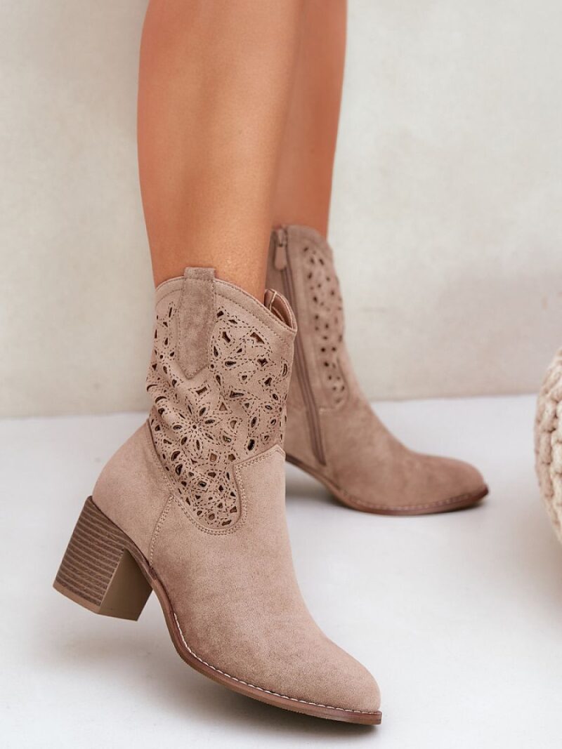 Botki Model S.Barski HY51-125 Beige - Step in style
