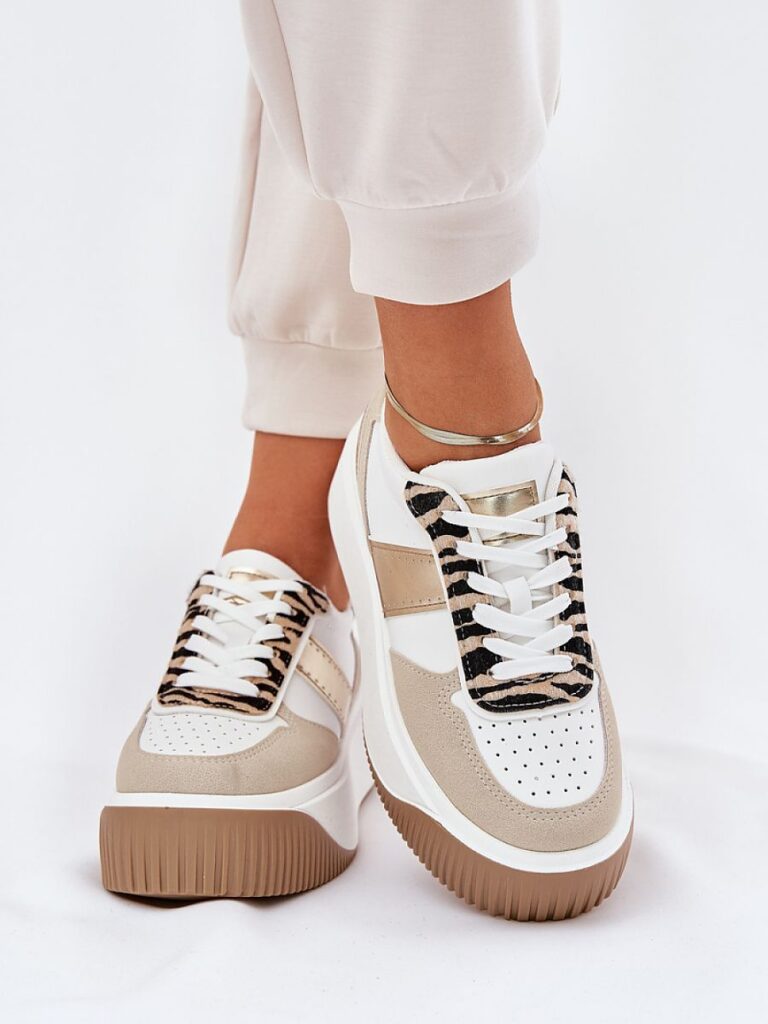 Buty Sportowe Model Telanila PL360 Beige/Gold Wzór - Step in style