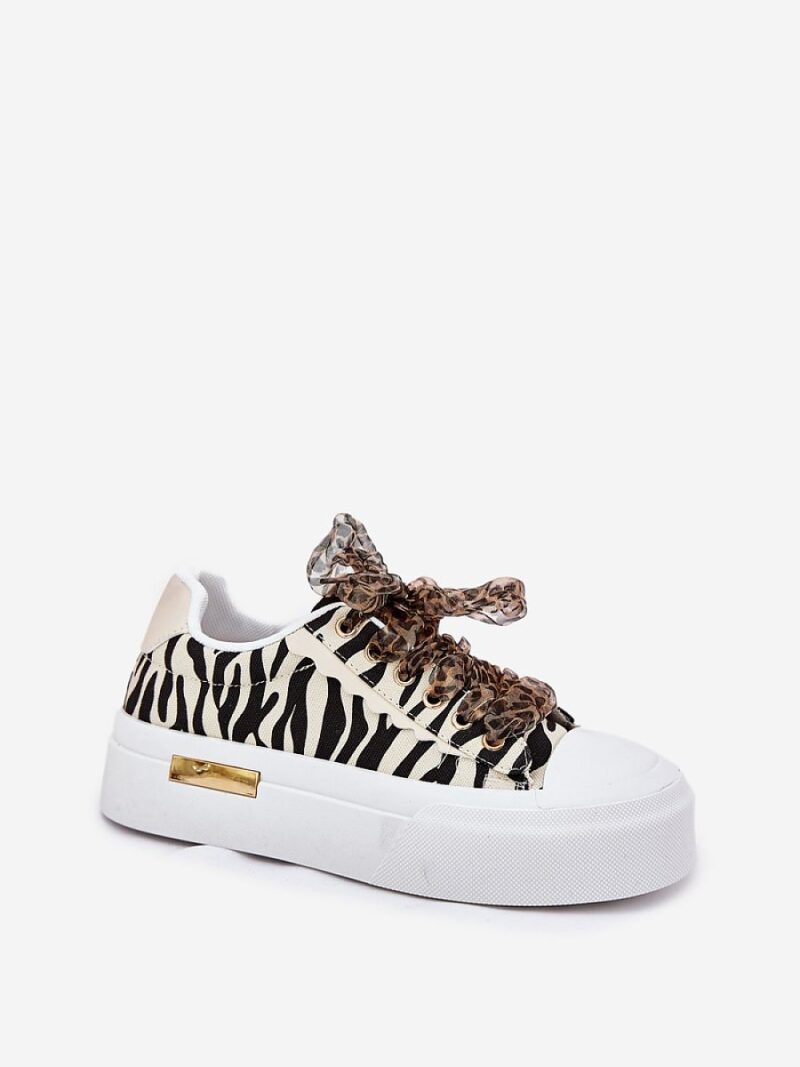 Trampki Model Zidora PC2806 Beige/Zebra - Step in style - obrazek 2