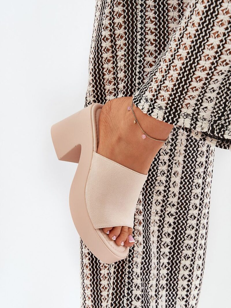 Sandał Klapki Model Omeisa 8338-273 Beige - Step in style - obrazek 3