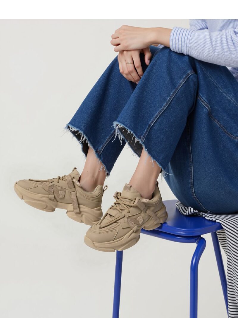 Damskie Sneakersy TITAN ? Khaki - Inello - obrazek 4