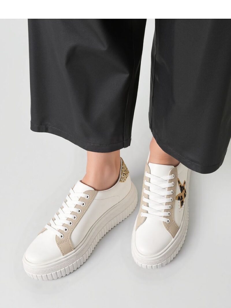 Damskie Sneakersy NOVAX ? Beige - Inello - obrazek 2